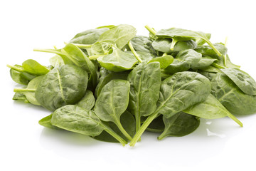 Spinach isolated on the white background.