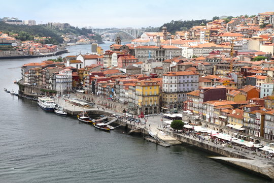 Old town of Porto from above, Ribeira quarter,Portugal