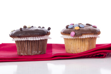 Chocolate muffin. Group of chocolate muffin.