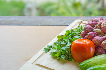 organic food background Vegetables on table