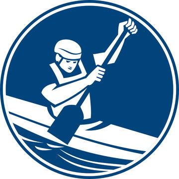 Canoe Slalom Circle Icon