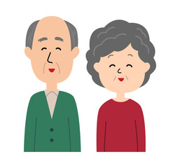 A happy senior couple laughing