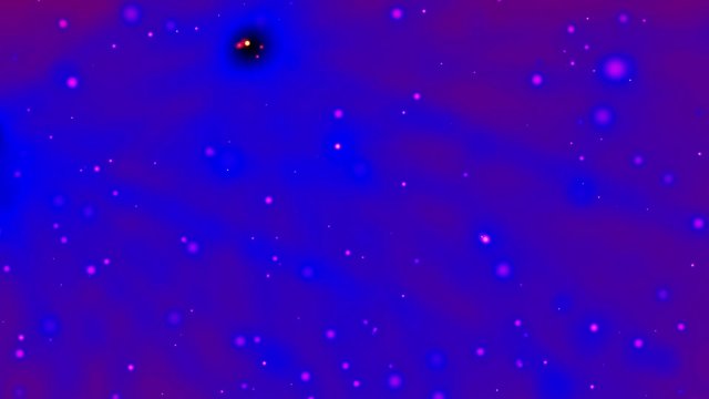 Quantum particle soup, blue black purple flashes psychedelic background loop