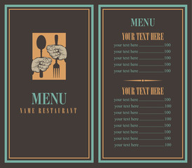 Menu with your hands and utensils