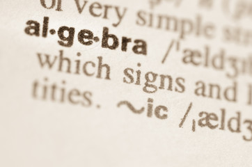 Dictionary definition of word algebra