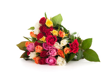 Colorful bouquet mixed roses