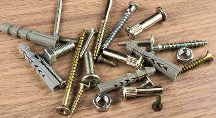 Various bolts and dowels for mounting