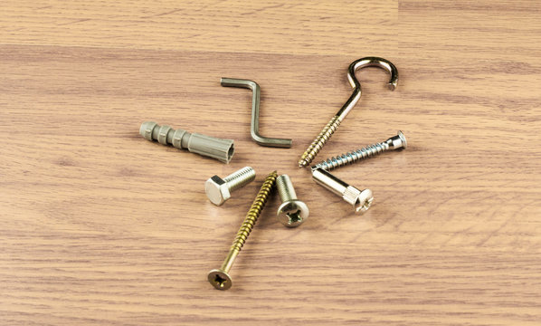 Various bolts and dowels for mounting