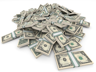 Money heap. One dollar.