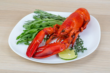 Red boiled lobster