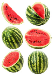 set of watermelons isolated on the white background