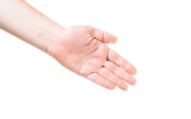 Hand outstretched for a handshake