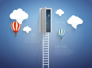 Ladder into the sky-vector illustration