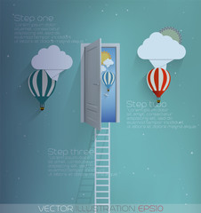 Ladder into the sky-vector illustration