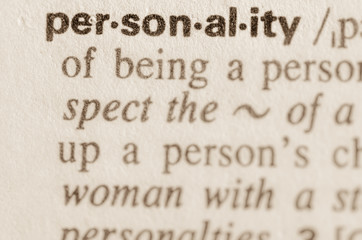 Dictionary definition of word personality