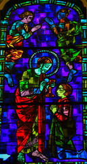 Jesus Christ giving communion - Stained Glass