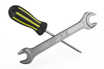 screwdriver and wrench, repair and service concept 2