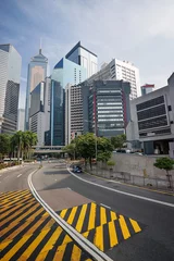 Fotobehang Central Hong Kong street skyline view © Roman Babakin