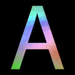 The letter А with triangles. Vector.