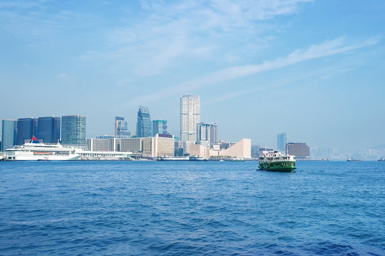 Hong Kong bay and skyline