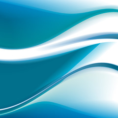 Fototapeta premium Abstract blue wave. Vector. 2
