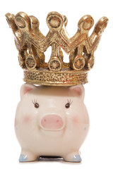 baby piggy bank with crown