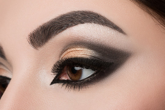 Close-up Of Woman Eye With Arabic Makeup