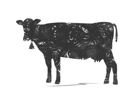 silhouette astratta di mucca