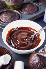 Bowl of chocolate cream