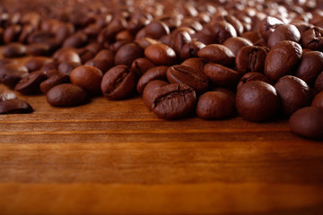 Coffee beans on a table