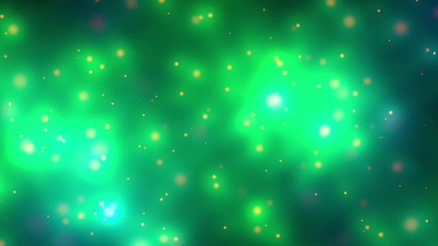 Quantum particle soup, green electric flashes background loop 1 Weird and Abstract