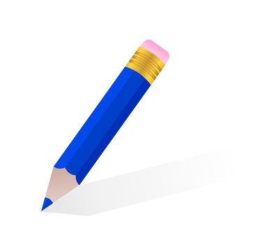 Illustration single blue pencil