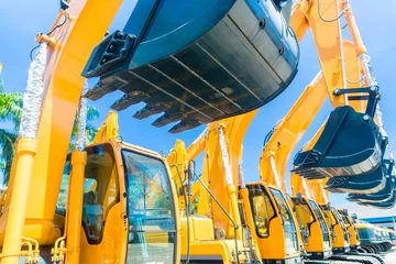 Foto op Plexiglas Shovel excavator on Asian machinery  rental company © Kzenon