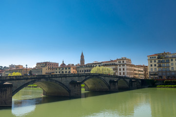 Obraz premium Ponte alla Carraia is a five-arched bridge spanning the River