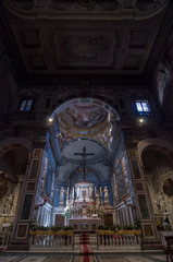 Interior of the Chiesa di Ognissanti is a church in Florence