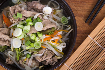Vietnamese beef Pho soup bowl