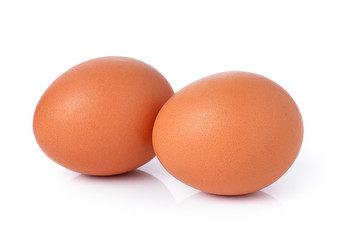 two eggs isolated on white background