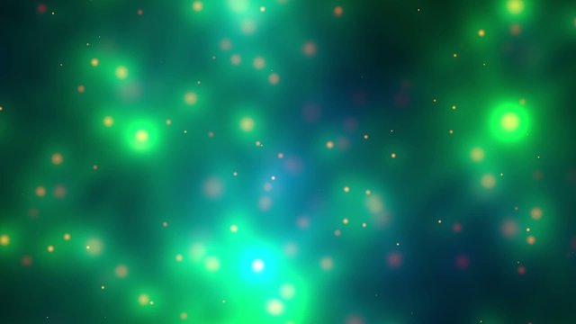 Quantum particle soup, green electric flashes background loop 2 Slow Weird and Abstract