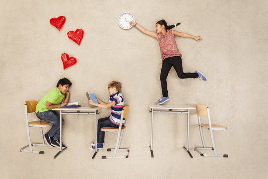 School children having a crush on each other