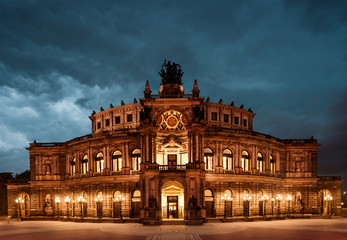 Dresden Opera Theatre at night