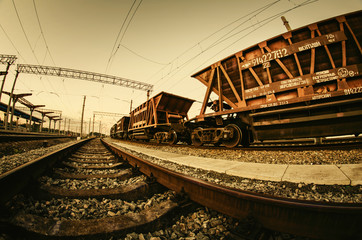 Cargo railway shipping industry and freight railroad transportat