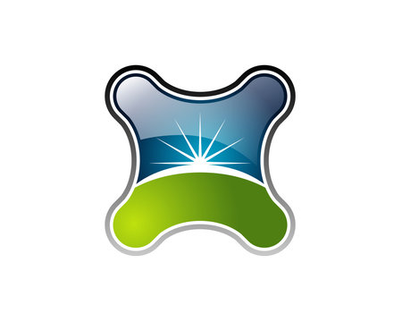 letter x sun burst logo