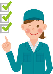 作業員　女性　チェック