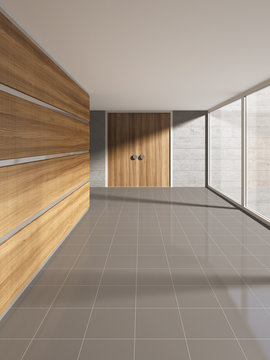 Interior view of office building, D rendering