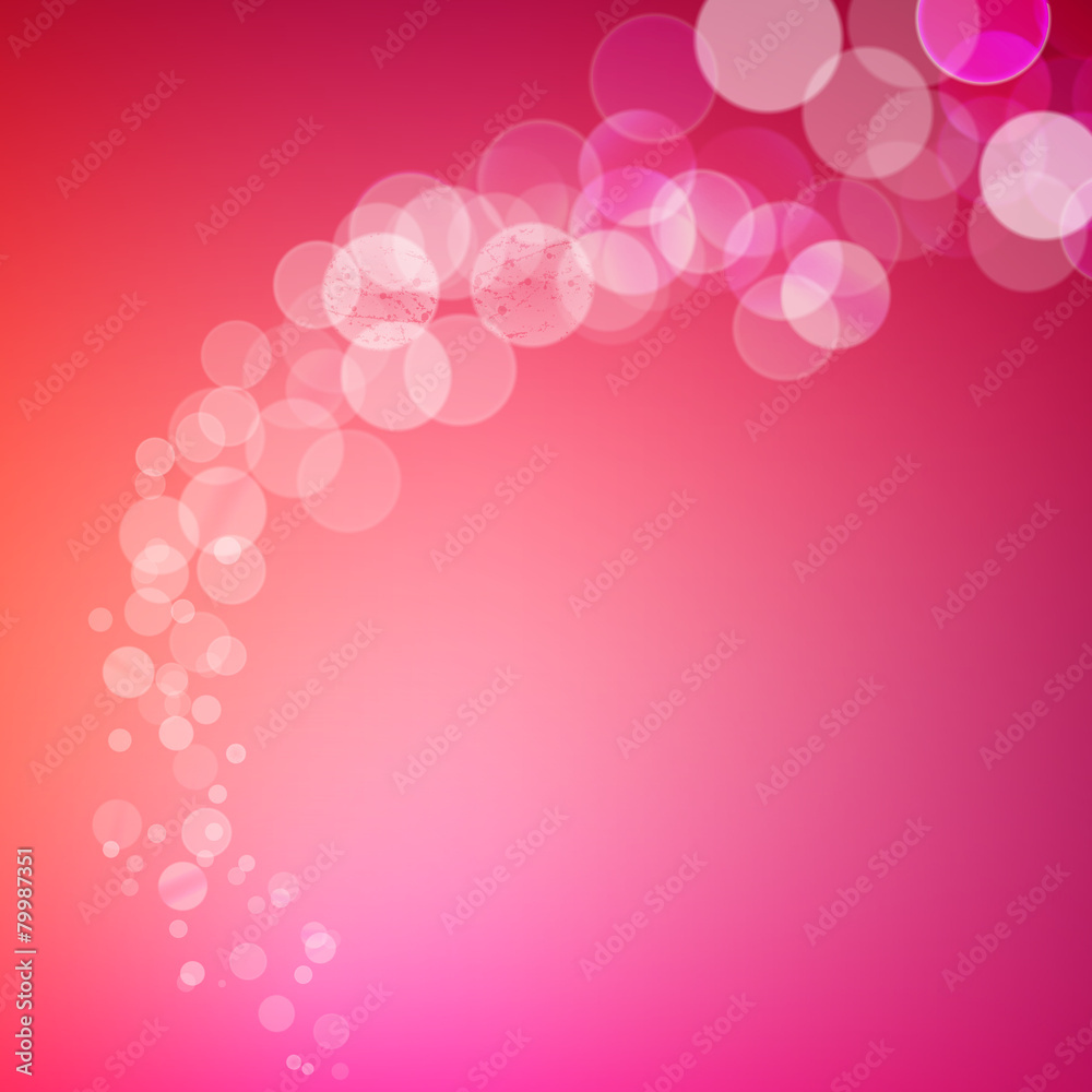 Poster Abstract bokeh sparkles swirl on blurred background