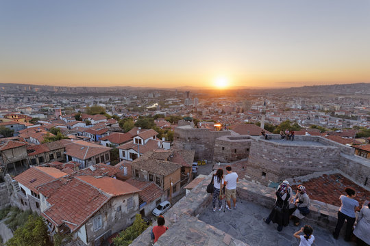 Turkey, Ankara, View Of The City From Ankara Citadel