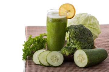 Kale, cucumber,  and broccoli juice