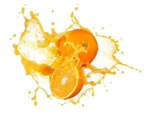 Abwaschbare Fototapete Saft Orangensaft spritzen