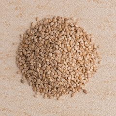 Circle of sesame seeds