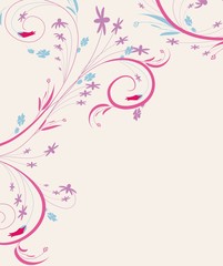 Fototapeta na wymiar doodle florals vintage background